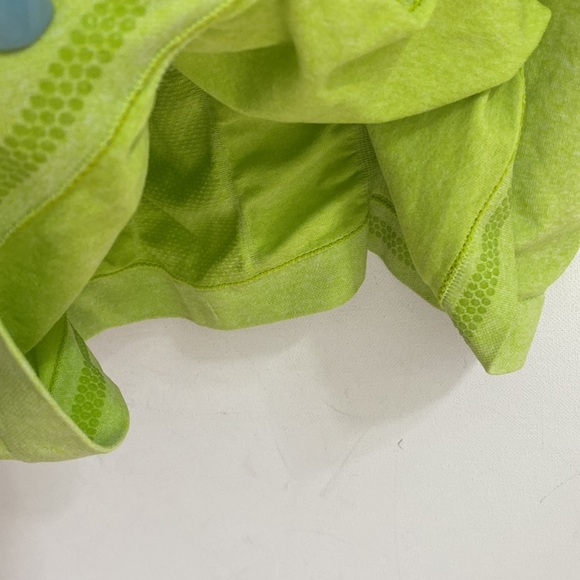 Athleta Fastest Track Heather Yellow Green Ruched Tank, Size Small - Picture 7 of 7